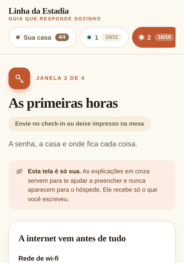 Tela do app com as perguntas sobre wi-fi preenchidas
